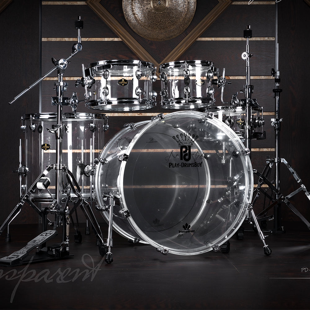 PlayDrumBoy Acrylic 5-piece Drum Set -Clear Acrylic