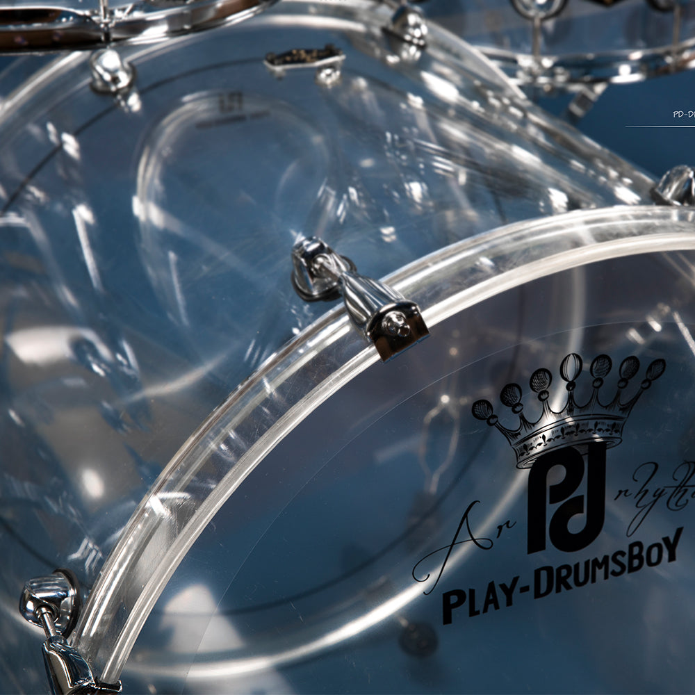 PlayDrumBoy Acrylic 5-piece Drum Set -Clear Acrylic