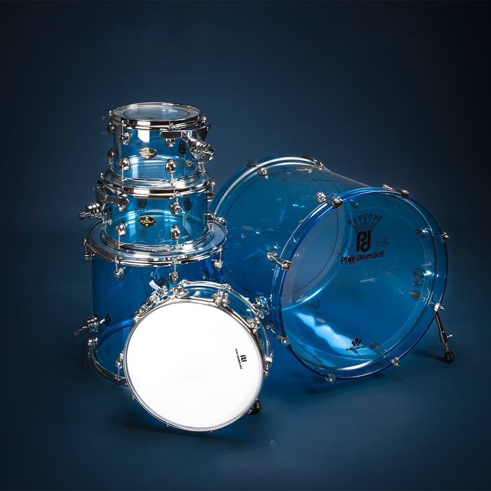 PlayDrumBoy Acrylic 5-piece Drum Set -Clear Acrylic