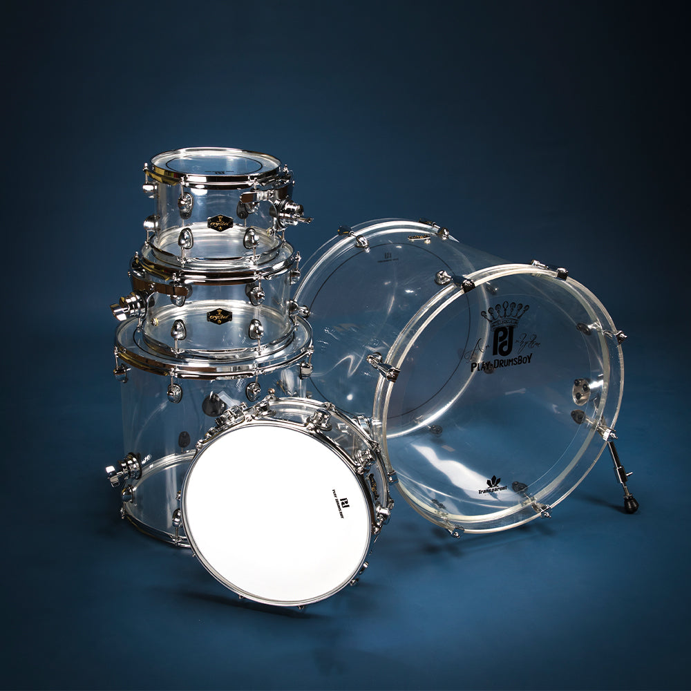 PlayDrumBoy Acrylic 5-piece Drum Set -Clear Acrylic