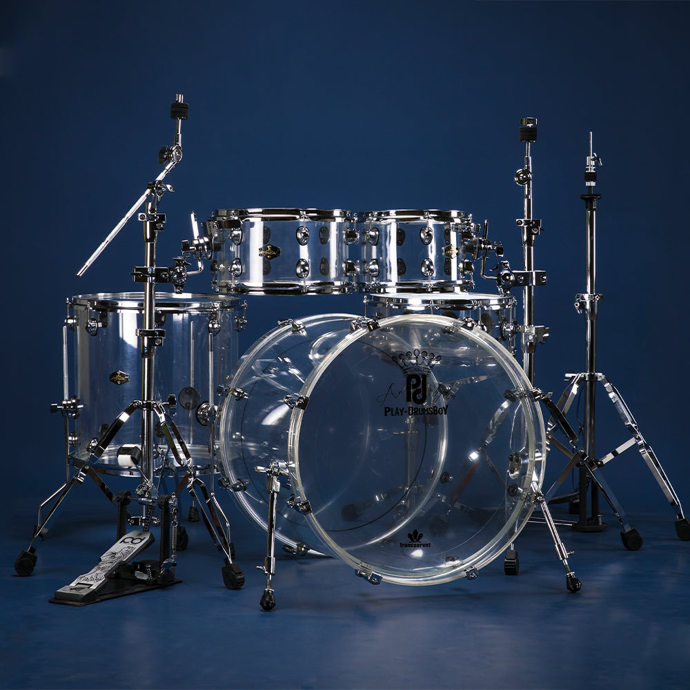 PlayDrumBoy Acrylic 5-piece Drum Set -Clear Acrylic